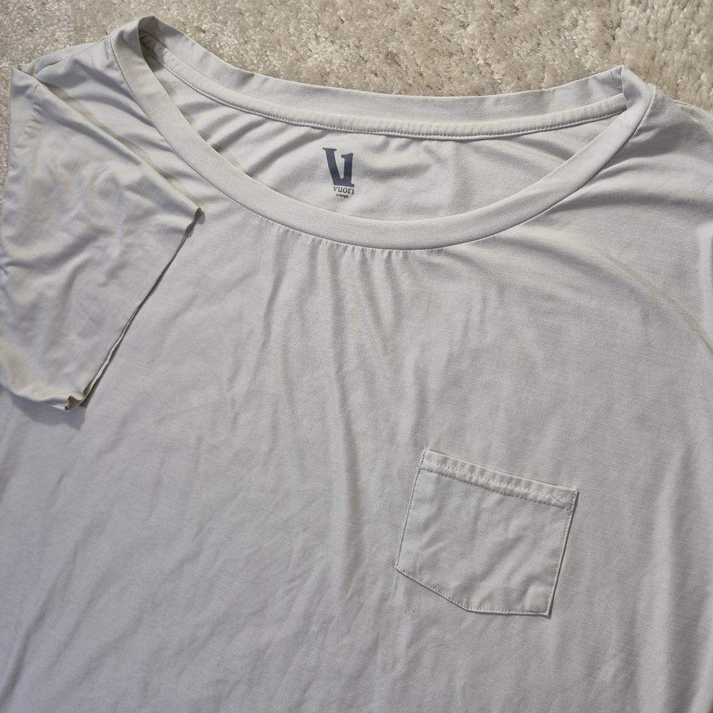 Vuori Lux Performance T Shirt XL  Light Gray Wide Neck Boxy Lounge Comfort VW106